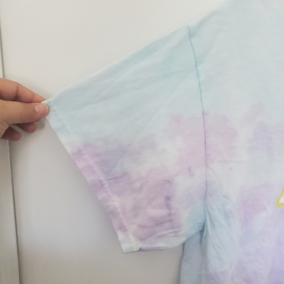 AC/DC tie dye crop top logo graphic band shirt 1978 tour Rocker Grunge Festival - Picture 5 of 6